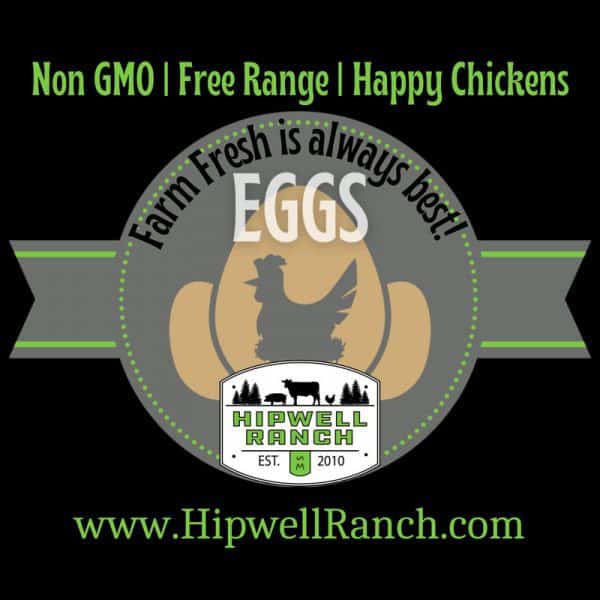 Farm fresh eggs logo from Hipwell Ranch
