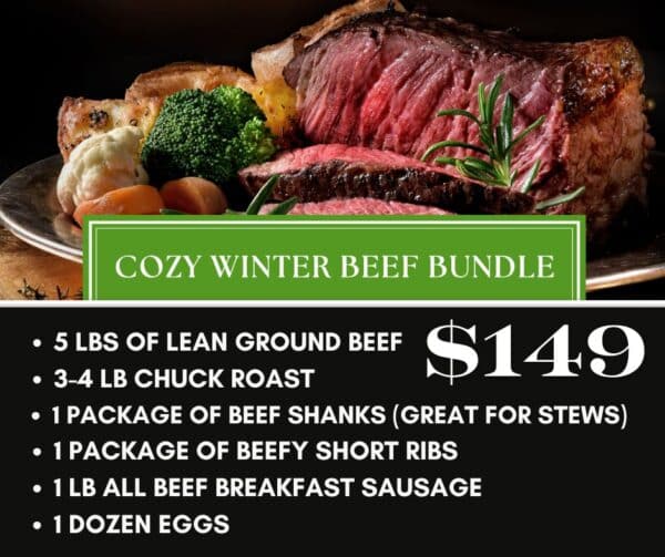 beef bundle, chuck roast, beef shanks, ground beef, breakfast sausuage